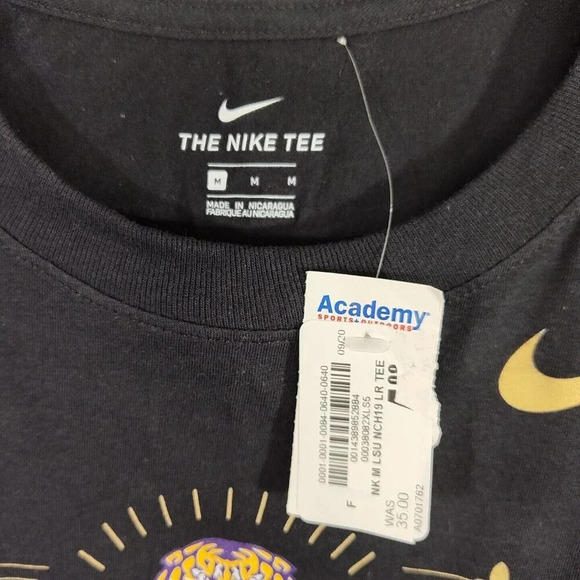 Nike The Nike Tee Black Gold LSU T-Shirt 2019 Women Size M Short Sleeve NEW - Picture 4 of 6